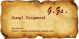 Gungl Zsigmond névjegykártya